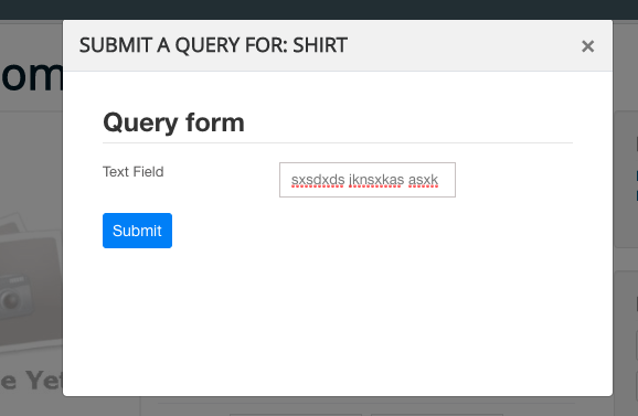 Query Form for Price